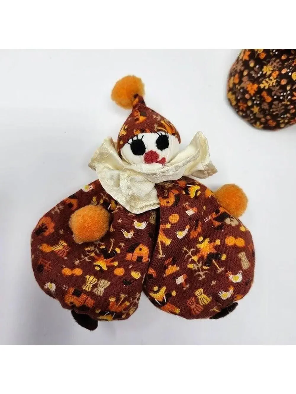 Vintage Handmade Clown Plush Dolls - Set of 2